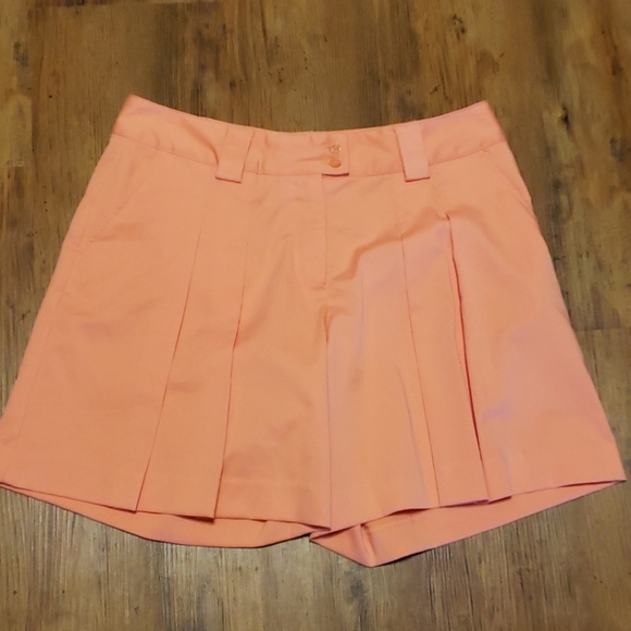Lady hagan pleated front peach golf shorts - Picture 1 of 4